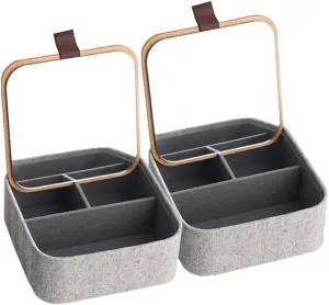 Women. Jewelry Organizer (Color : Square 2pcs) juice prohibitively invisible slander wisdom husband Jewelry Case Ring Box Mirrored Bamboo Lid Herringbone Outer Fabric Watch Jewelry Storage Box Organizer For 