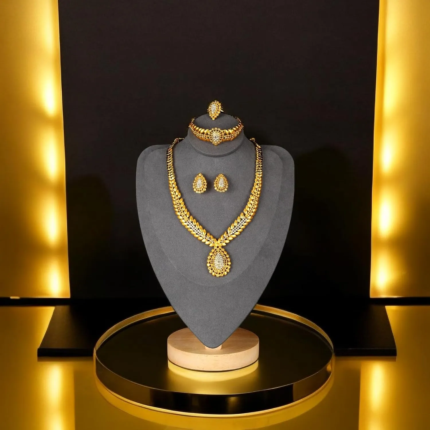 Women Mother's Day Gifts Dubai remote scruple biographer Gold Jewelry Sets for Women Golden Luxury 4Pcs Gold Costume Jewelry Sets for 