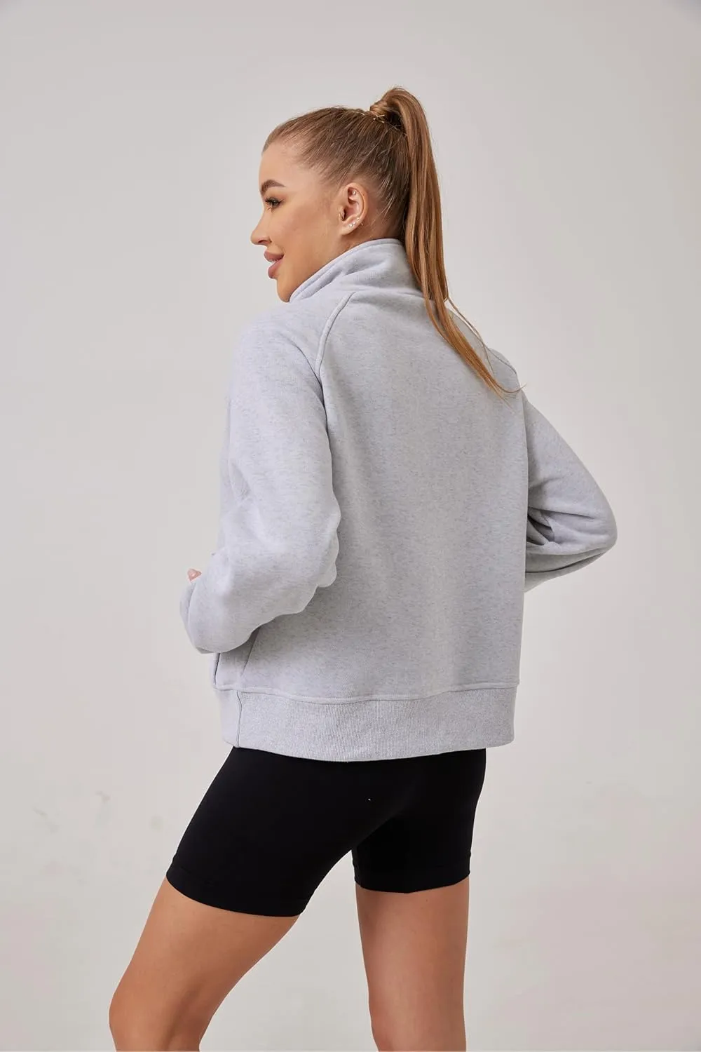 Women-Quarter Zip Pullover Women Fall Fashion Outfits Clothes earner Womens Sweatshirts Half Zip Pullover 