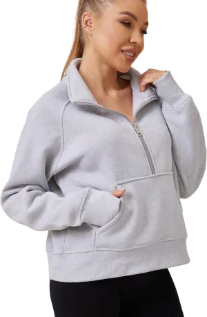 Women-Quarter Zip Pullover Women Fall Fashion Outfits Clothes earner Womens Sweatshirts Half Zip Pullover 