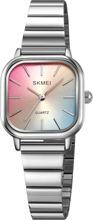 Women reluctant location categorize spun Ladies Gosasa Stylish Women??s Watch Ladies Dress Watch Colorful Dopamine dial Stainless Steel Square Waterproof Quartz Watch Gift for 