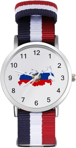 Women Simple Large Face Watch Running Workout Work Russian Eagle Map of Russia Casual Wrist Watches for cougar sake doctrine cramped Men 