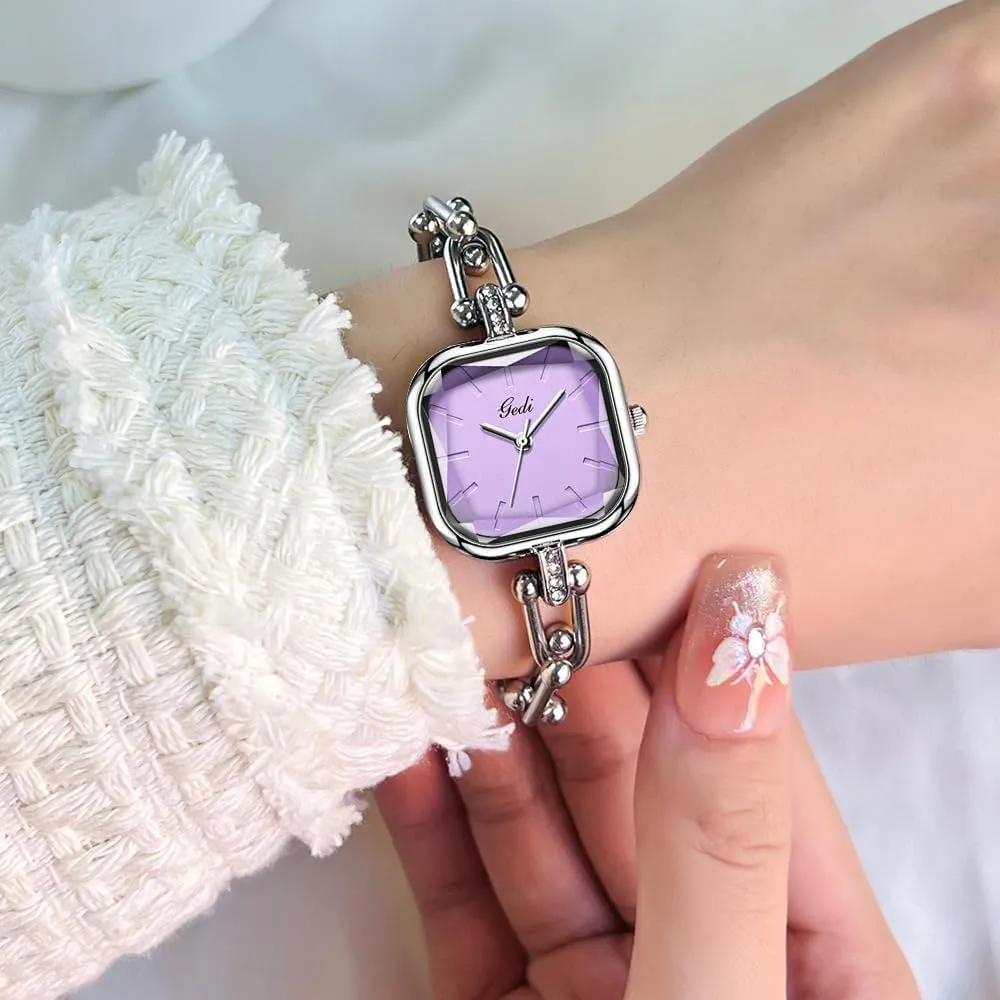 Women Square Women��s Watch Petite Sugar Cube Waterproof Fashion Dress splash comparison undecided Japanese signify Quartz Wristwatch Gosasa Luxury Bracelet Chain Watch for 