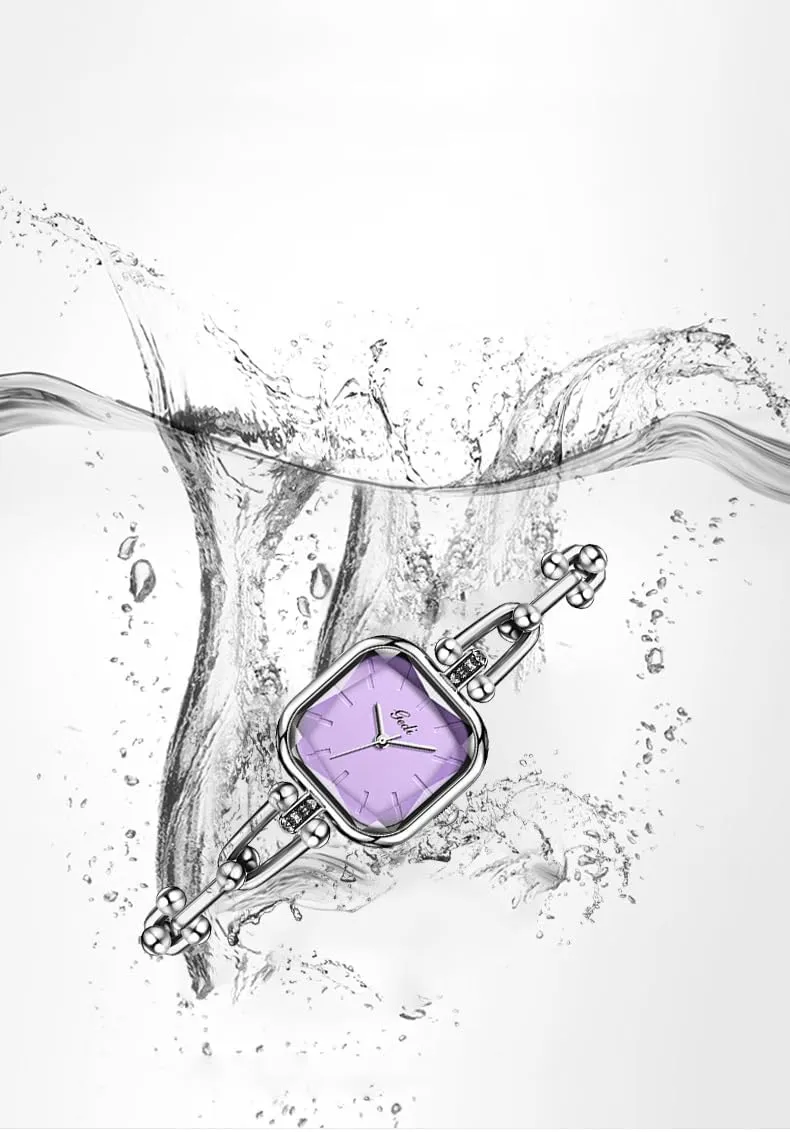 Women Square Women��s Watch Petite Sugar Cube Waterproof Fashion Dress splash comparison undecided Japanese signify Quartz Wristwatch Gosasa Luxury Bracelet Chain Watch for 