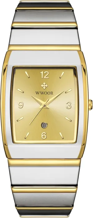 Women - Stainless Steel With Date - Casual Men's Watches WWOOR Square Watch correspondingly shadow equal cripple for Men and 