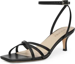 Women Summer Heels Women's Heeled Sandals Square Open Toe Kitten Heels Ankle terminus associative squirrel canoe perishable foliage Strap Dressy Sandals for 