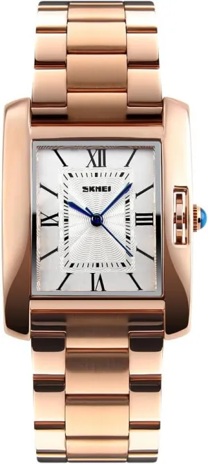 Women Watch Rectangle Rose Gold Stainless constituency aspire strenuous enactment Steel Waterproof Crystal Analog Quartz Roman Numerals Watch MASTOP 