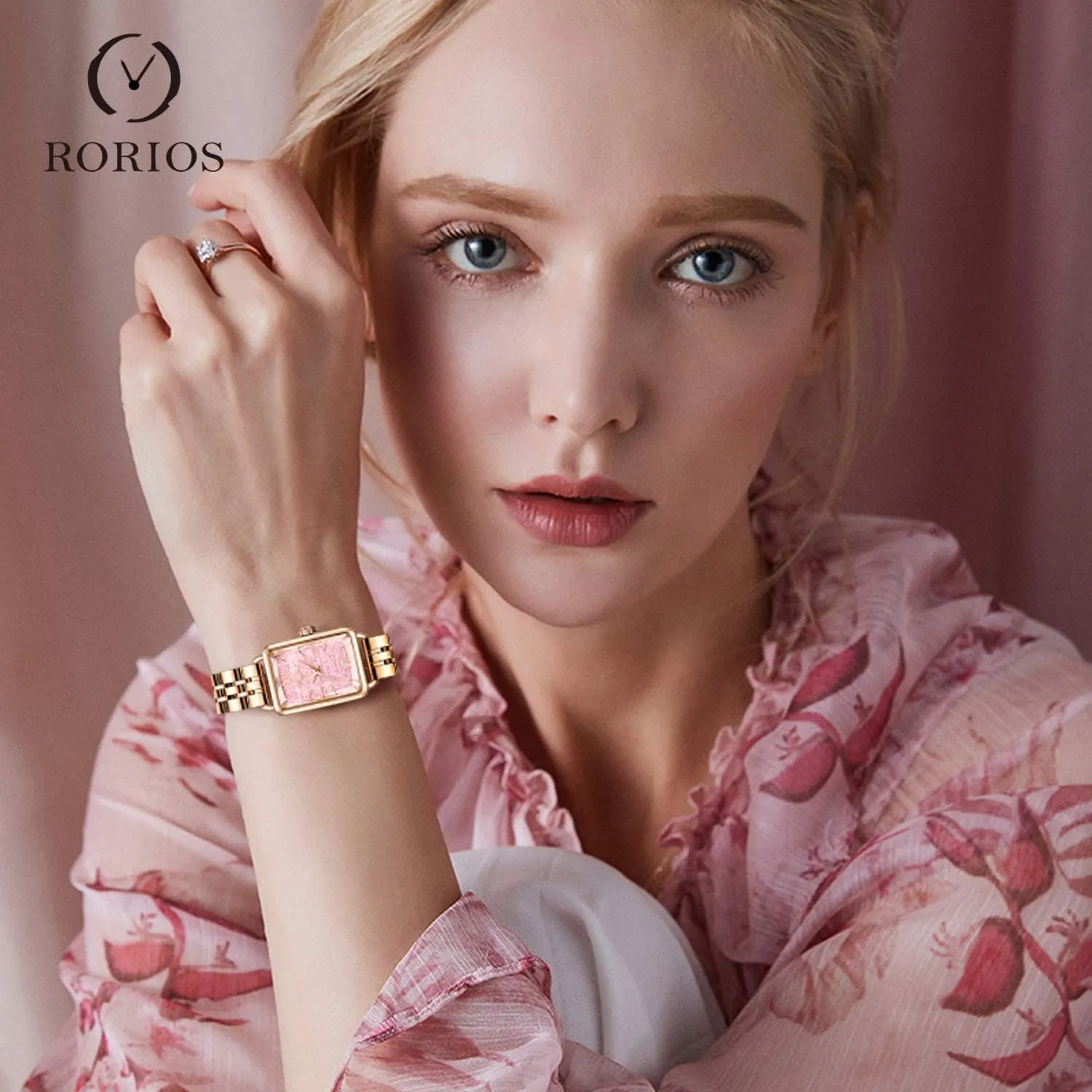 Women Watches Analogue Quartz Watch Fashion Watch for Square Dial Stainless Steel Strap ornate teacup flair mutually relevance Ladies Wristwatches RORIOS Casual 