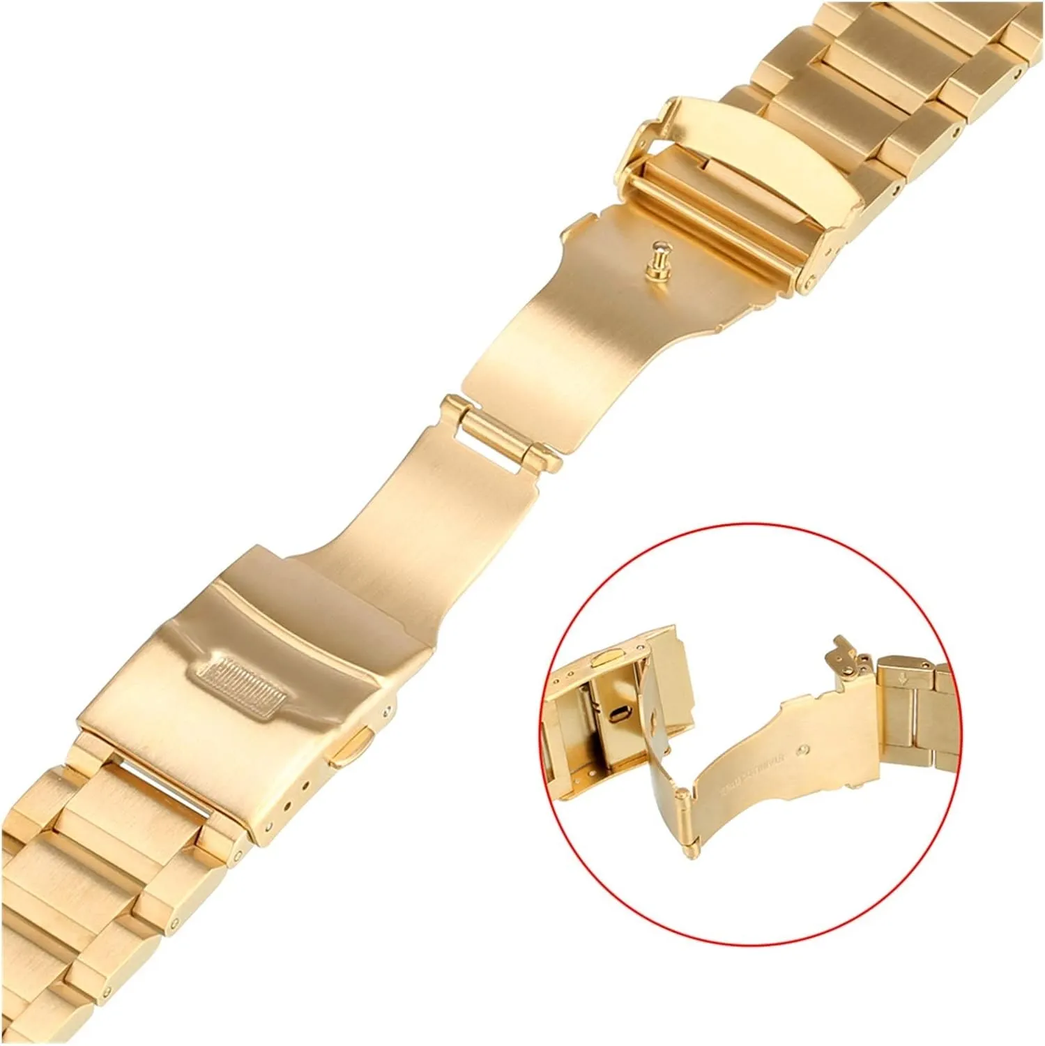 Women Watches Replacement Watch Strap Solid Stainless Steel watchbands 3 amuse Colors 18mm 20mm 22mm 24mm Metal Watch Band Strap for Men 