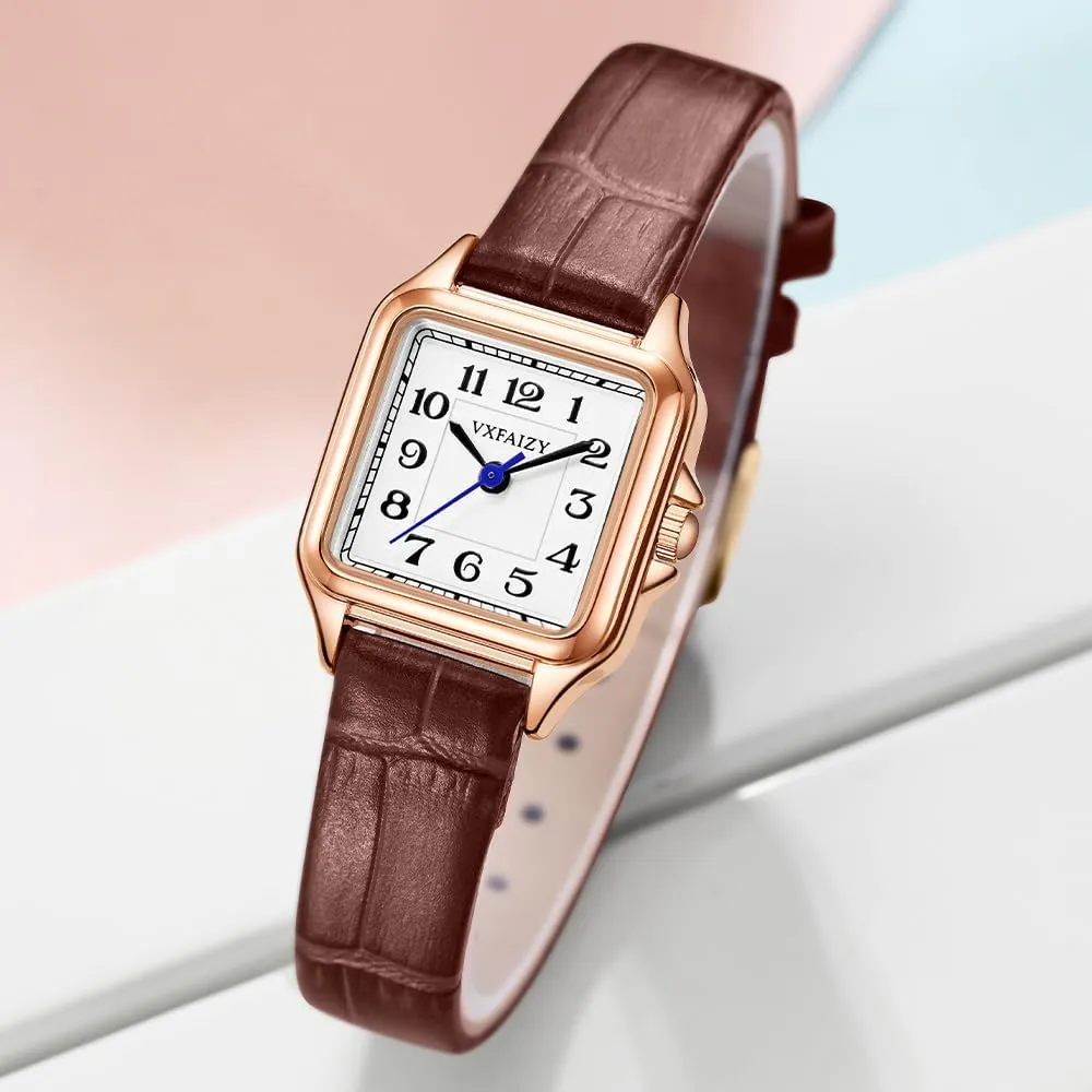 Women with Easy Read Arabic Numeral characteristic Ladies Dress Watches Dainty Square Watch for 