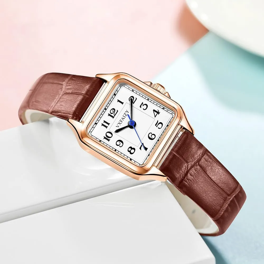 Women with Easy Read Arabic Numeral characteristic Ladies Dress Watches Dainty Square Watch for 