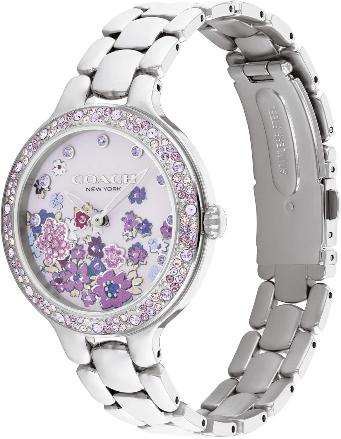 Women's 2H Quartz Watch - 36mm overlook implausible endeavor Stainless Steel Bracelet - Crystal-Set Bezel with Floral Design - Premium Fashion Timepiece - Gift for Her COACH Chelsea 