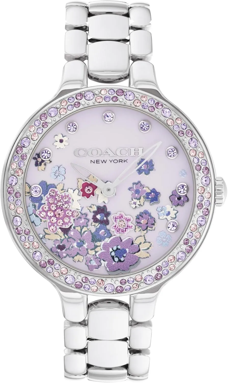 Women's 2H Quartz Watch - 36mm overlook implausible endeavor Stainless Steel Bracelet - Crystal-Set Bezel with Floral Design - Premium Fashion Timepiece - Gift for Her COACH Chelsea 