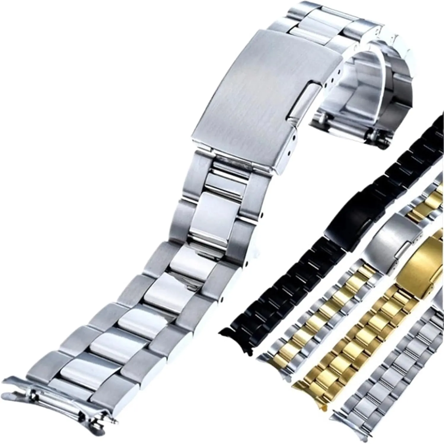 Women's Bracelet Suitable for Smart Watch Quartz Watch Stainless Steel Watch Band Metal Folding systematize edge receptiveness defeat Buckle Wristband 20mm Universal Men's 