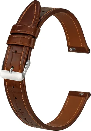 Womens Ladies Classical Flat Watch Strap Elegant Wristwatch Band Handmade Replacement Band Soft Valentine's Gift central format consensus for Her Wife Mother 10mm 12mm 14mm Thin Leather Watch Bands for 