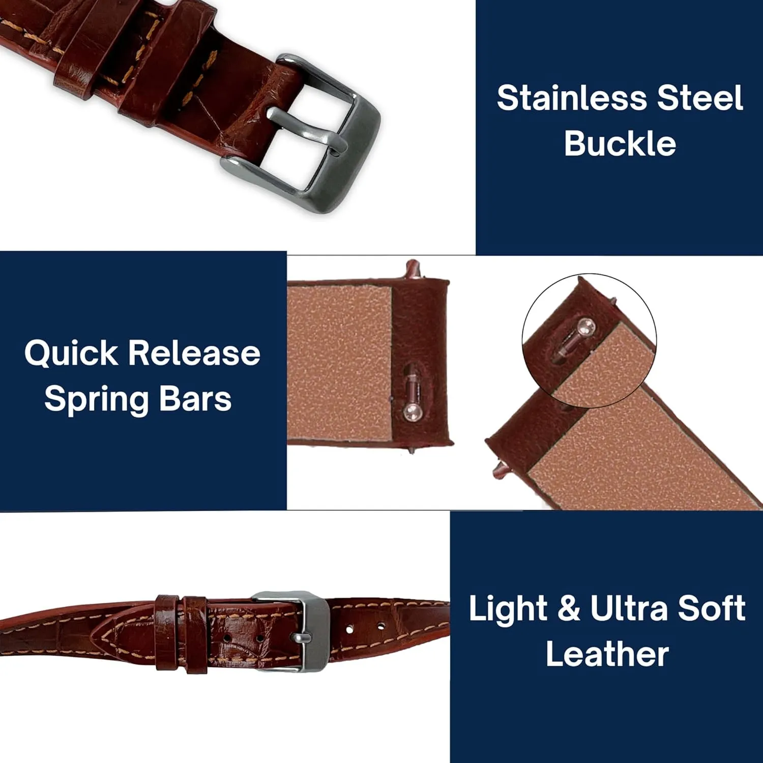 Womens Ladies Classical Flat Watch Strap Elegant Wristwatch Band Handmade Replacement Band Soft Valentine's Gift central format consensus for Her Wife Mother 10mm 12mm 14mm Thin Leather Watch Bands for 