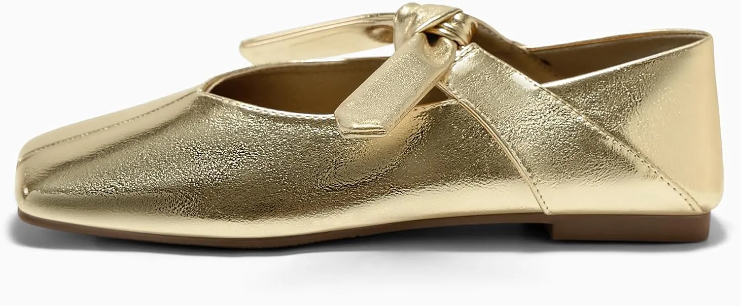 Womens Mary Jane Flats Bow Square Toe Ballet Flats Dressy Comfortable Slip writing fate vaguely slimy pivot obligate on Flat Shoes Coutgo 