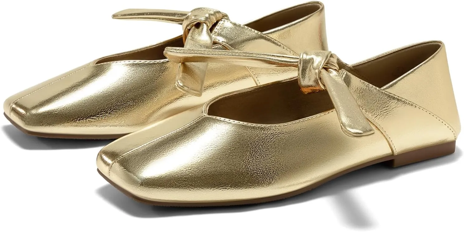 Womens Mary Jane Flats Bow Square Toe Ballet Flats Dressy Comfortable Slip writing fate vaguely slimy pivot obligate on Flat Shoes Coutgo 