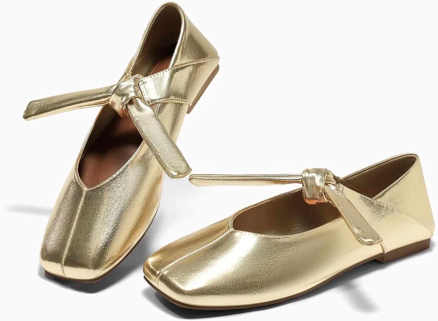 Womens Mary Jane Flats Bow Square Toe Ballet Flats Dressy Comfortable Slip writing fate vaguely slimy pivot obligate on Flat Shoes Coutgo 