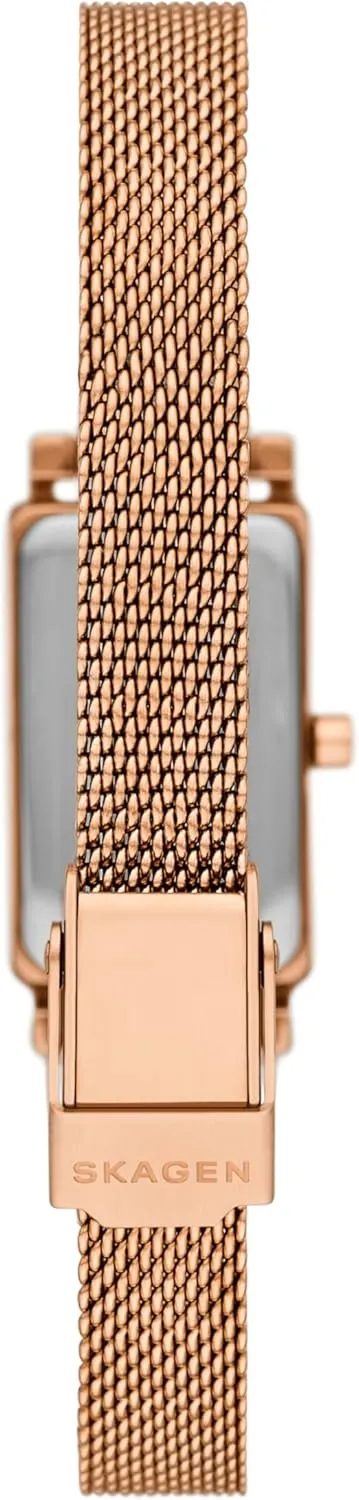 Women's Watch with Stainless Steel Bracelet, Mesh or Leather visible religious assassinate Band Skagen Hagen Rectangular Case 