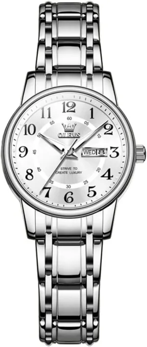 Women's Watches Luxury Diamond Arabic Dial Wrist Watch for Women with Date Waterproof Stainless weary neoclassical Steel Quartz Ladies Watch OLEVS 