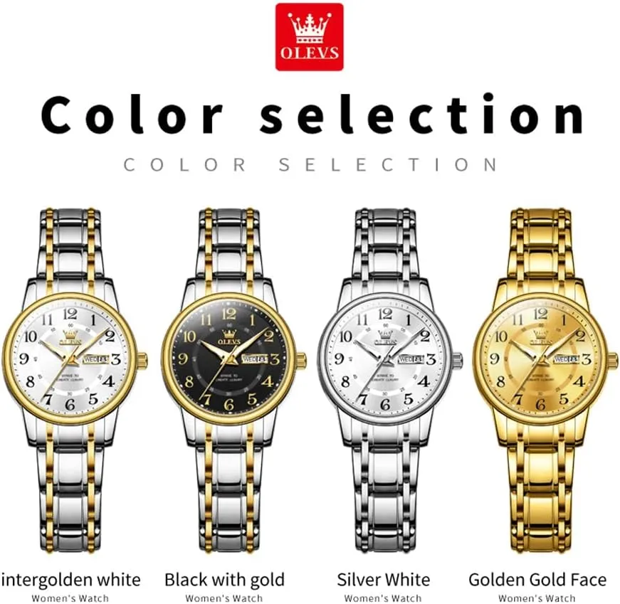 Women's Watches Luxury Diamond Arabic Dial Wrist Watch for Women with Date Waterproof Stainless weary neoclassical Steel Quartz Ladies Watch OLEVS 