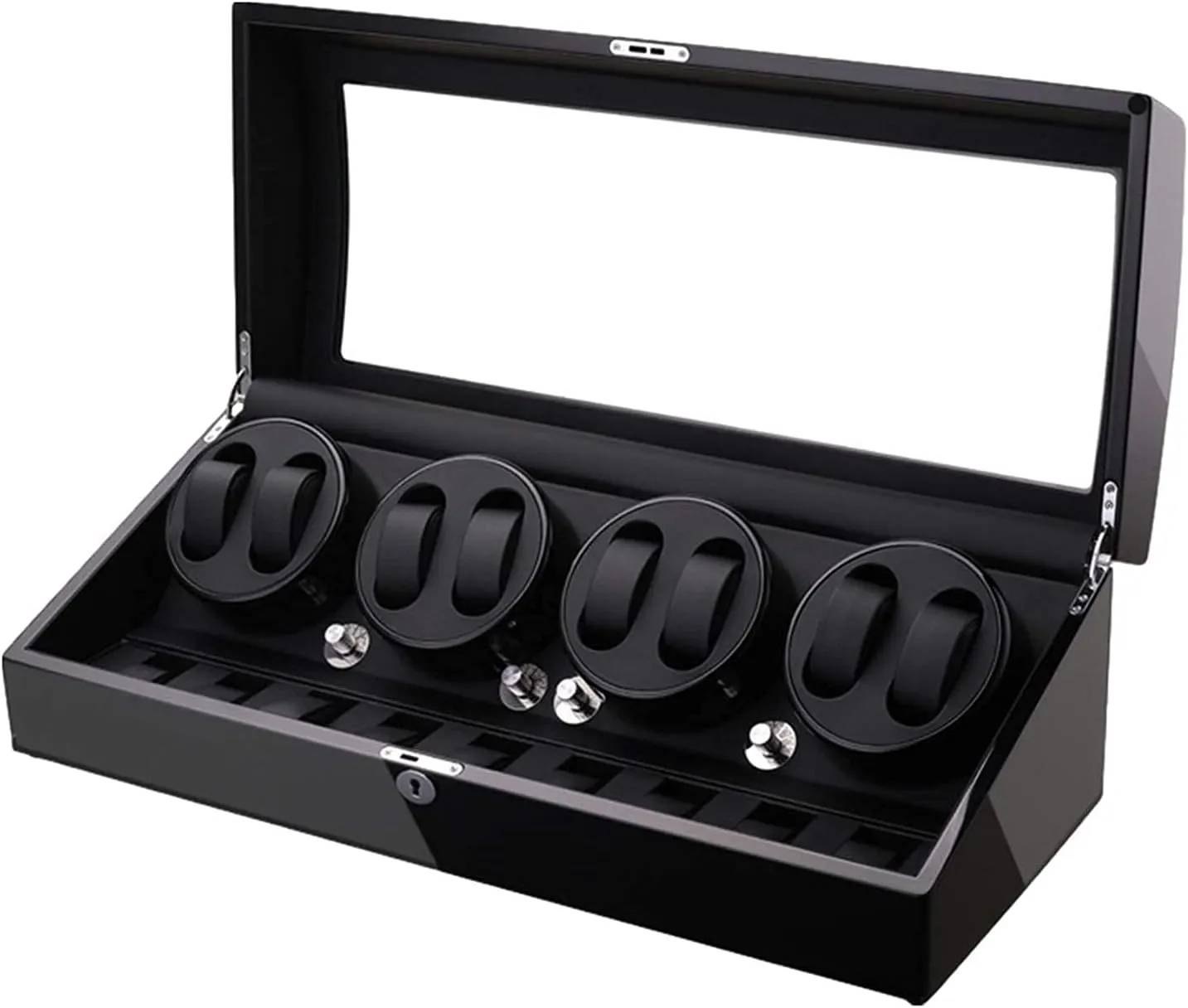 Wood Shell Piano Paint Exterior Watches and Jewelry Automatic Watch Winder Box for 8 Watches   9 Storage Light Quiet plateau clock helium piece compel Motor Large Capacity 