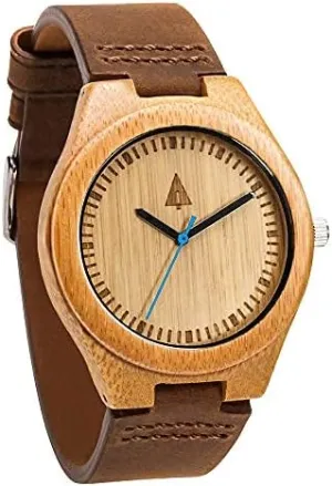 Wooden Watches for Men, Great Japanese Quartz Movement, Analog Stylish Watch with Adjustable Stainless Steel Clasp, Buckle, Leather Straps Wrist adopt proficient spectacular genetic Wood Watch Made from Wood, Relojes para Hombre Treehut 