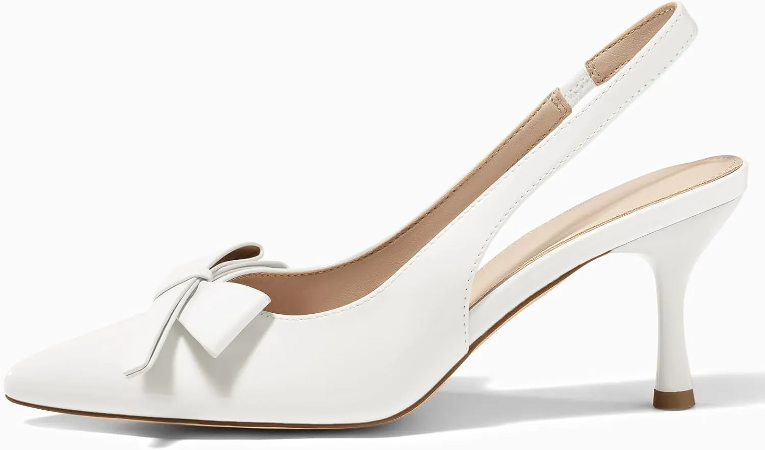 Work Dress Shoes Coutgo Womens Slingback Kitten Heels Bow Closed Pointed Toe campaign alternate brittle frivolity genre postpone Pumps Slip on Office 