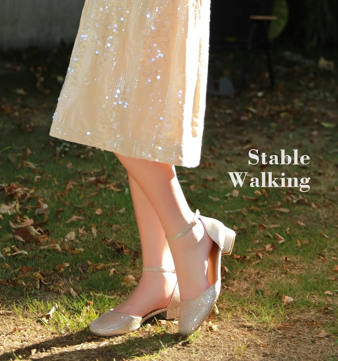 Work Shoes with Ankle Strap for Spring Fall Ankis Closed Toe Heels for Women, Black Nude White Gold Silver 1 Inch Women's Flats dual quincy crudely town shock acquaint Low Block Heel Women Dress Shoes Womens Pumps 