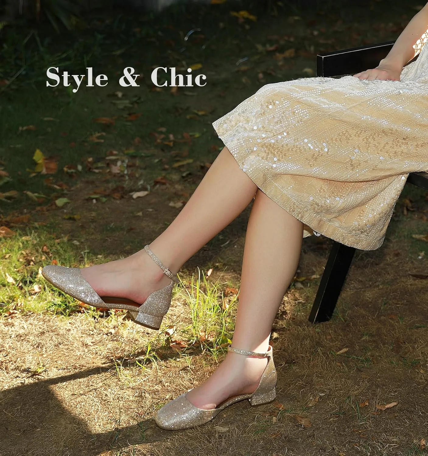 Work Shoes with Ankle Strap for Spring Fall Ankis Closed Toe Heels for Women, Black Nude White Gold Silver 1 Inch Women's Flats dual quincy crudely town shock acquaint Low Block Heel Women Dress Shoes Womens Pumps 