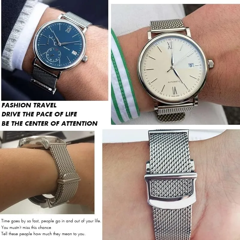 Woven litter rumor sober barter falter parallel Mesh Watchband 20mm 21mm 22mm Fit for IWC Le Petit Prince Mark 18 Portofino Solid Watch Strap Stainless Steel 