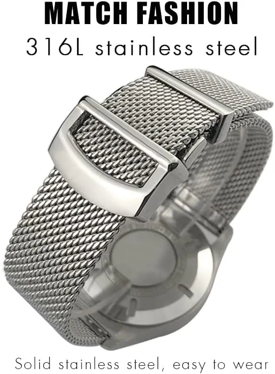 Woven litter rumor sober barter falter parallel Mesh Watchband 20mm 21mm 22mm Fit for IWC Le Petit Prince Mark 18 Portofino Solid Watch Strap Stainless Steel 