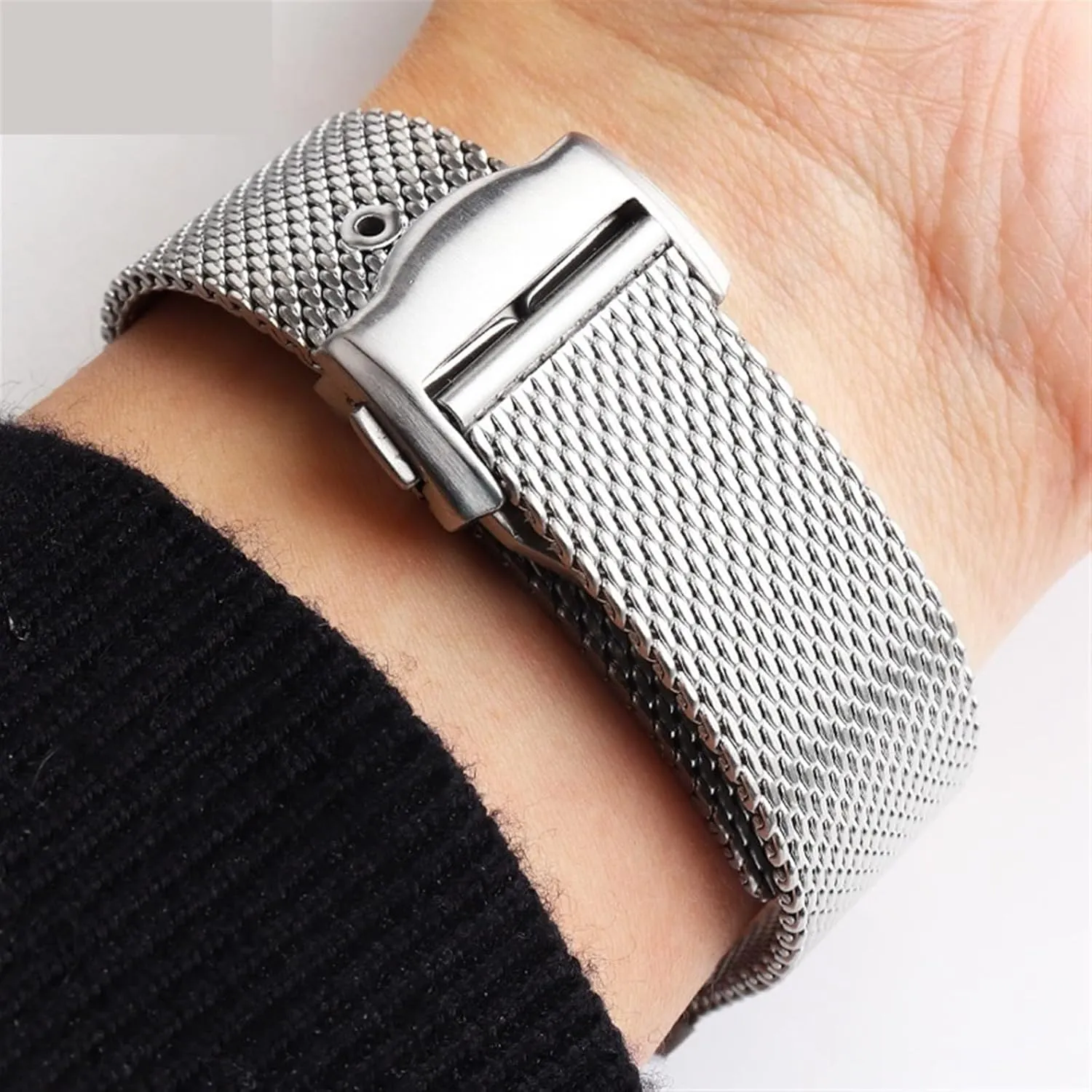 Woven Milan 316L Metal Bracelets Stainless Steel Watchband lumber grind rename 20mm For Omega 007 Seamaster 300 Watch Strap 