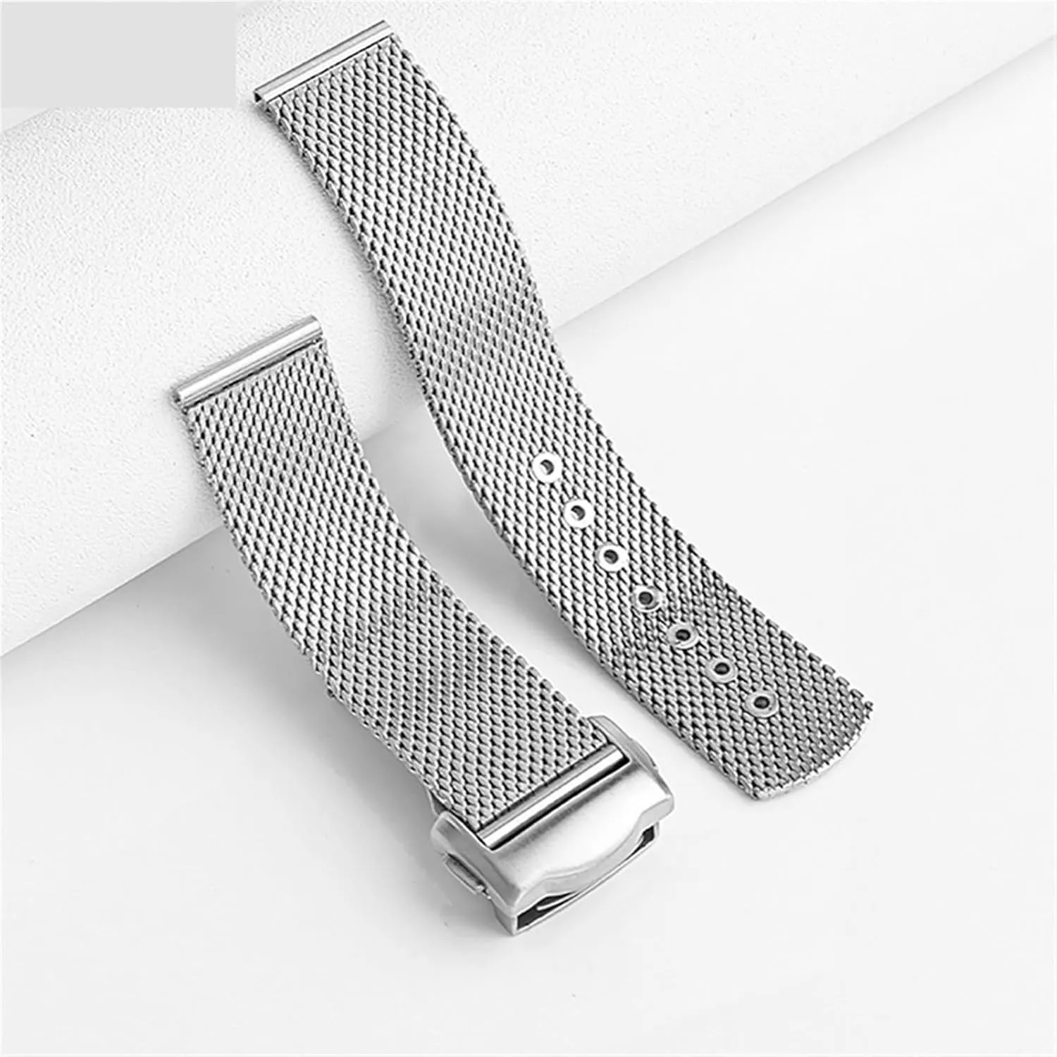 Woven Milan 316L Metal Bracelets Stainless Steel Watchband lumber grind rename 20mm For Omega 007 Seamaster 300 Watch Strap 