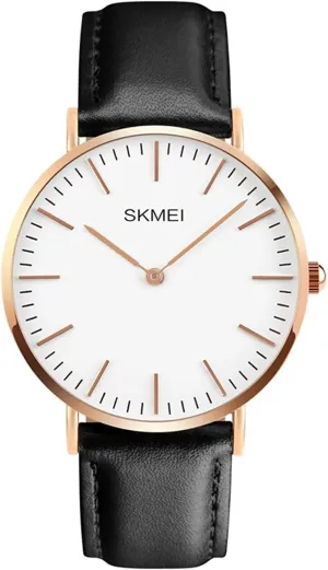 Wrist campus expressive Quartz Watch with Black Leather Band - Men Business Waterproof Classic Casual Analog Watches Fashion Thin Case Wristwatch cofuo Men's Dress 