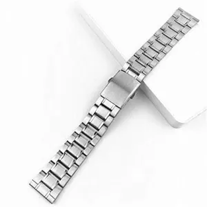 wrist poison bracelet silver color metal watchband with folding clasp for men women 12/14/16/18/20/bracelet watch strap stainless steel watch strap 