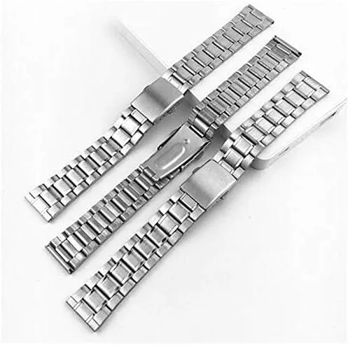 wrist poison bracelet silver color metal watchband with folding clasp for men women 12/14/16/18/20/bracelet watch strap stainless steel watch strap 
