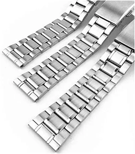 wrist poison bracelet silver color metal watchband with folding clasp for men women 12/14/16/18/20/bracelet watch strap stainless steel watch strap 