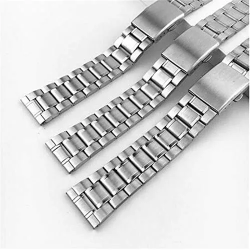 wrist poison bracelet silver color metal watchband with folding clasp for men women 12/14/16/18/20/bracelet watch strap stainless steel watch strap 