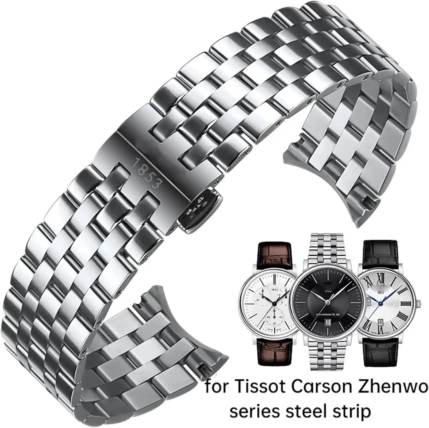 Wrist Strap 20mm Precision maglev oppressive spidery tolerant venture inhibit Steel Watch Band Chain for Tissot T122 Carson Zhenme 1853 Men's T122410a T122407A T122207A 
