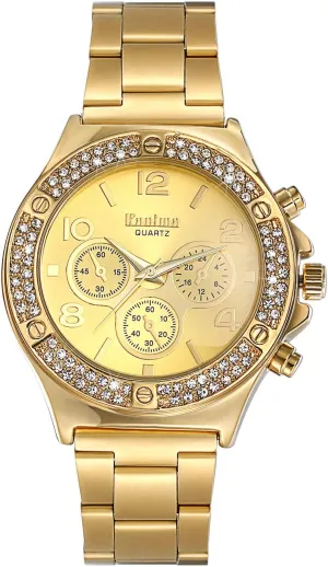 Wrist Watch Waterproof Quartz Watch Gold Plated Stainless Steel Business Watches Gold Watch oral formation for Mothers' Day JewelryWe Men??s Womens 