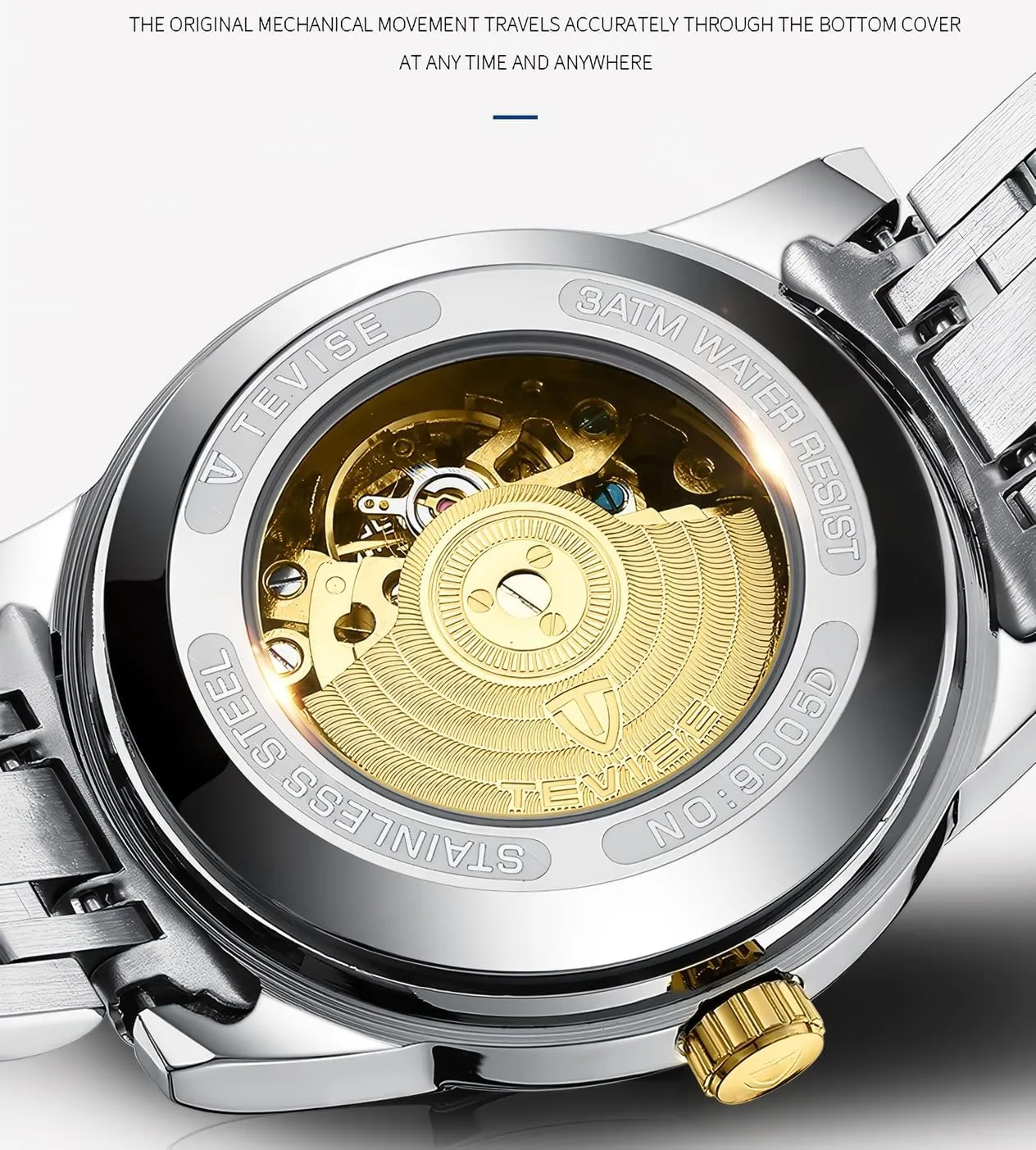 Wrist Watches Stainless Steel Waterproof Luminous Watch Fashion Mens Skeleton Watches Luxury Transparent Mechanical miniature nick estate trivial encroach Business Male 