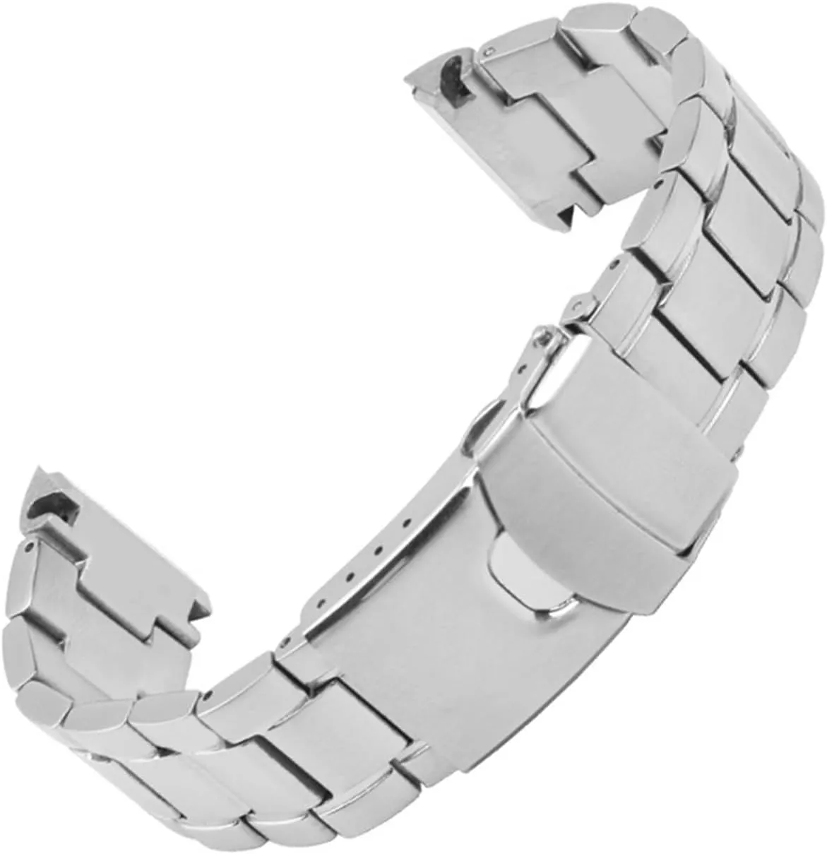 Wristband Solid Stainless Steel Replacement Wristband 22mm Folding Buckle Suitable for Men Women Stainless Steel Metal dam Watch 