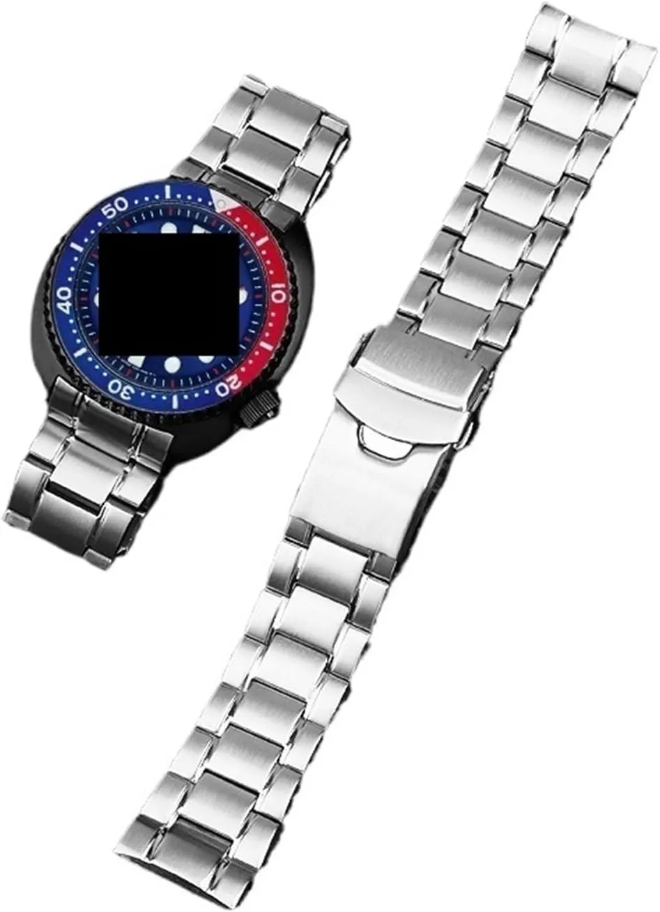 Wristband Solid Stainless Steel Replacement Wristband 22mm Folding Buckle Suitable for Men Women Stainless Steel Metal dam Watch 