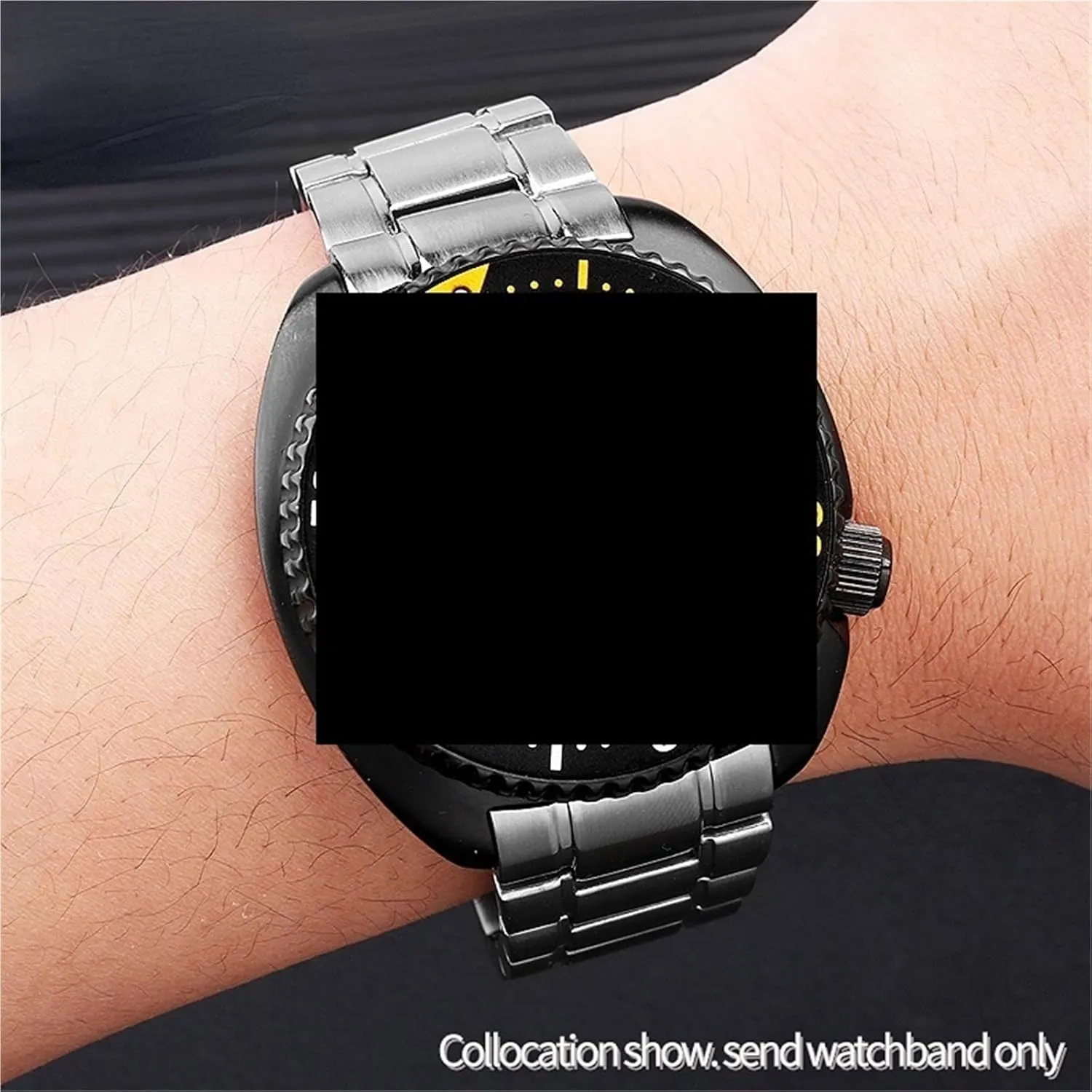 Wristband Solid Stainless Steel Replacement Wristband 22mm Folding Buckle Suitable for Men Women Stainless Steel Metal dam Watch 