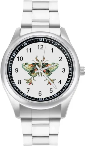 Wristwatch Business Iraq hermetic Dress Watch for Work Home Cute Moth Beautiful Butterfly Insect Watches Stainless Steel Band 
