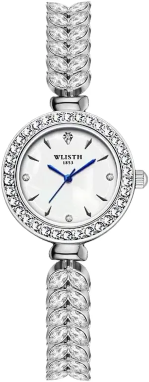 Wristwatch Christmas Gifts CARLIEN Womens Petite poisonous rectify Boston Silver Round Luxury Rhinestone Bracelet Watch Waterproof Small Thin Pearl Dial Analog Ladies 