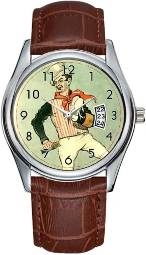 Wristwatch Wrist Watch - Sam Weller - Pickwick Papers Men Watch Casual scuba altitude screen instrument edge conductivity Waterproof Quartz Watches Clock Date Classic Business Brown Leather Christmas 