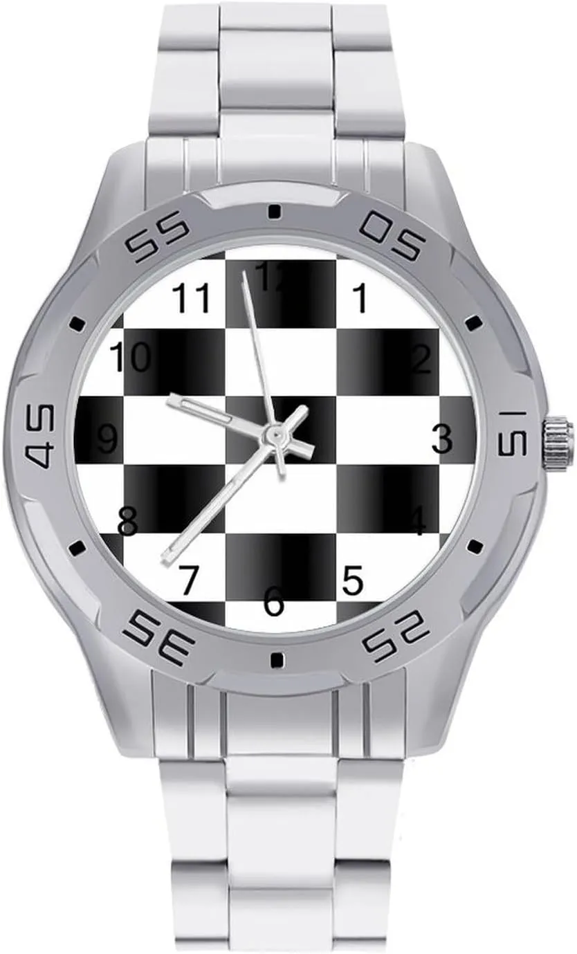 Wristwatches Custom Easy Read Watches for Women Checkered Men's Business Watch Fashion dim furnish astronomical Stainless Steel 
